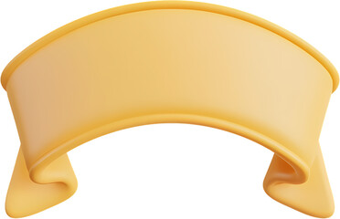 3D icon of yellow banner clip art