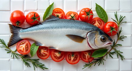 fresh fish with vegetables