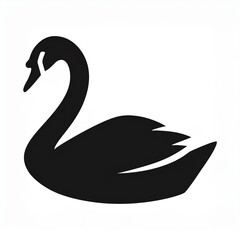 Wall Mural - swan black icon isolated on white