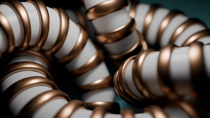 Poster - This artwork features an abstract copper and white coil design for modern aesthetics. Design
