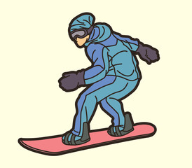 Poster - Snowboard Player Action Extreme Sport Graphic Vector