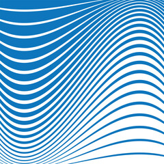 Wall Mural - abstract blue wave line pattern