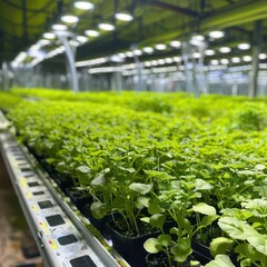 Canvas Print - Indoor Green Plants Under Artificial Lighting