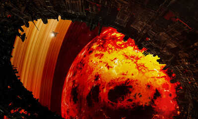 Poster - science fiction scene. 3d illustration
