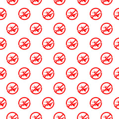 Sticker - No aircraft flight icon isolated seamless pattern on white background