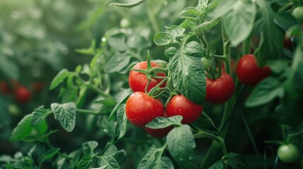 Wall Mural - tomato plant zoom picture 