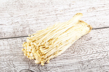 Canvas Print - Tasty raw enoki mushroom heap