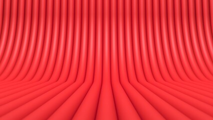 Poster - Red wave background. 3d background with empty space for product or text. 3d rendering illustration.