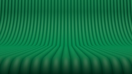 Poster - Green wave background. 3d background with empty space for product or text. 3d rendering illustration.