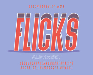 Fototapete - Retro font and alphabet letters and numbers in pastel colors