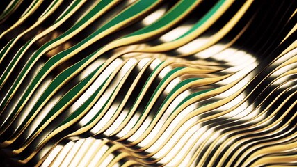 Poster - This is an intricate and beautiful abstract depicting wavy lines in stunning gold and green hues. Design