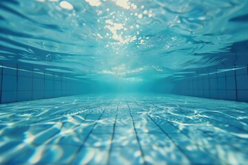 Wall Mural - Blue ripped water in swimming pool