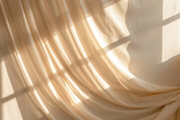 Poster - Light beige background with window curtain shadows for product presentation.