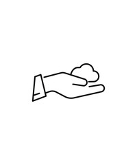 Poster - hand holding cloud icon, vector best line icon.