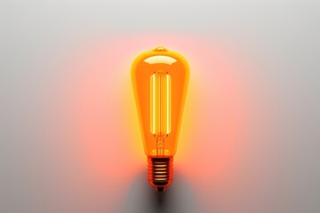 Aufkleber - orange neon lamp on a white wall