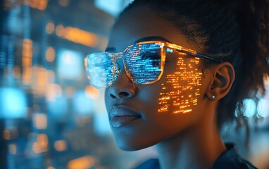 Poster - cyber security threat analysis by a female african american it specialist
