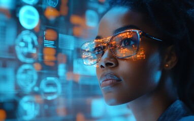Poster - cyber security threat analysis by a female african american it specialist