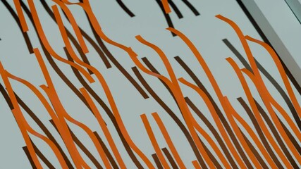 Poster - This artwork features abstract orange and black lines beautifully set against a light background. Design