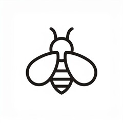 Wall Mural - bee black icon isolated on white