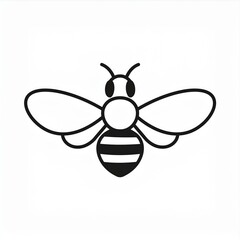 Wall Mural - bee black icon isolated on white