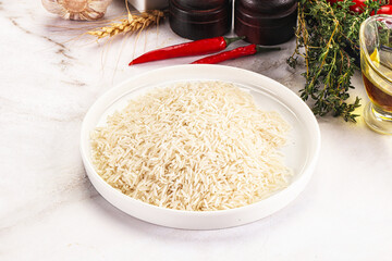 Poster - Indian cuisine - raw basmati rice