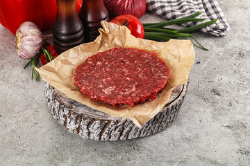 Poster - Raw beef burger cutlet minced meat