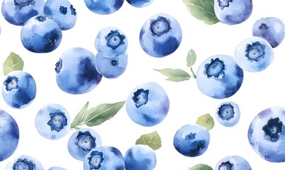 a water color blueberries, Generative AI