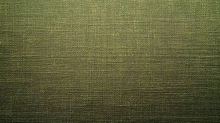 Wall Mural - a flat uniform canvas texture in olive green. A textured green fabric background ideal for various design applications and presentations. 