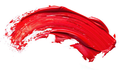 red makeup smear isolate on transparency background