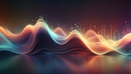 Wall Mural - A colorful wave with a dark background