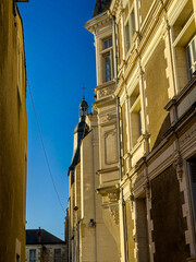 Poster - Antique building view in Old Town Poitiers, France