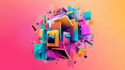 A create a poster for a UX/UI designer designing websites and applications, Generative AI illustrations. 