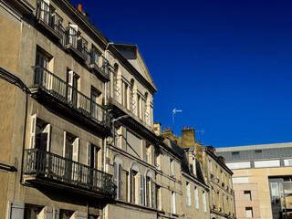 Poster - Antique building view in Old Town Poitiers, France