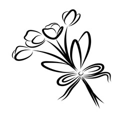 Wall Mural - Flowers bunch bouquet  hand drawing vector graphic illustration for print and business