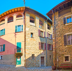 Poster - Piazzora square in Carona, Ticino, Switzerland