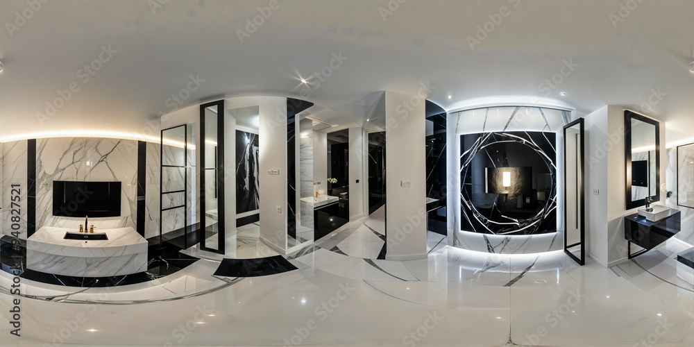 Equirectangular Room Ilustración de Stock Full 360 degrees seamless spherical panorama HDRI ...