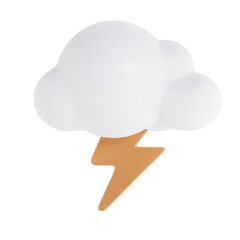 white thundercloud 3d illustration