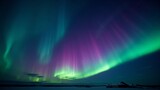 Vibrant Northern Lights Display in the Night Sky. Magical moment.