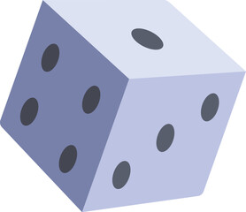 Poster - Blue six sided dice falling through the air, showcasing three of its sides