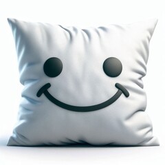 pillow with a smile on a white background