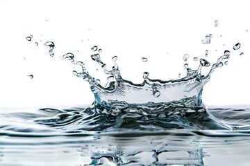 Poster - a decorative crown made from water splashes on the surface of a body of water