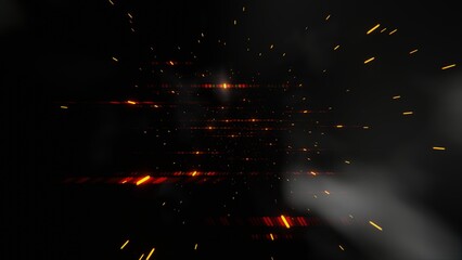 Poster - Speed of Light in Space: Abstract Light Streaks on a Dark Background