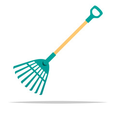 Sticker - Garden rake tool vector isolated illustration