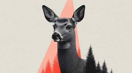 Poster - Artistic Deer Illustration Design