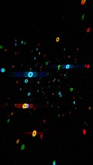 Poster - Surrealistic Neon Binary Code in Motion