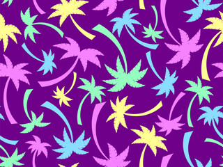 Wall Mural - seamless pattern with colorful palm trees. summer time, wallpaper with tropical palm trees pattern. 