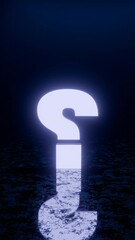 Aufkleber - Glowing Neon Question Mark in a Dark Minimalist Digital Space