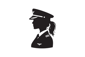 Wall Mural - Airlines pilot silhouette vector illustration