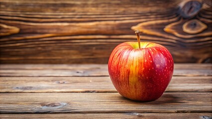 Canvas Print - Fresh and juicy apple on a wooden background, fruit, healthy, organic, red, green, vitamin, nutrition, natural, snack, diet