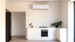 © Design@22 - Air conditioner cooling a sunny, open-plan kitchen, home comfort, refreshing space